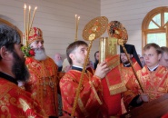 Преосвященнейший Мстислав, совершил Литургию в Свято-Пантелеимоновском скиту Свято-Троицкого Александра Свирского монастыря